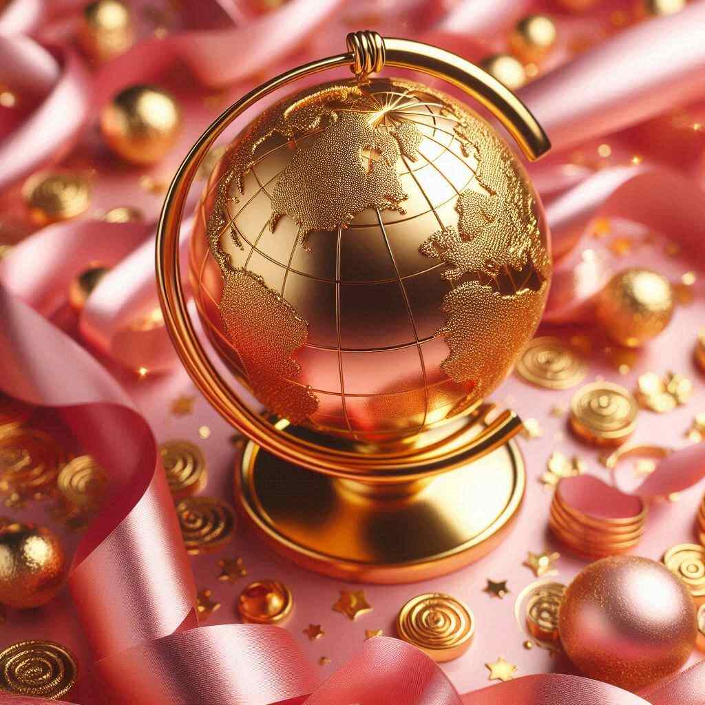 Gold Wrap with Pink Color Globe